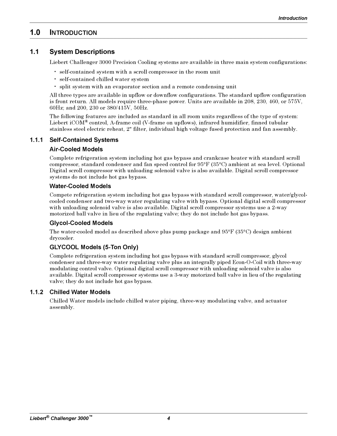 Emerson 3000 installation manual System Descriptions 