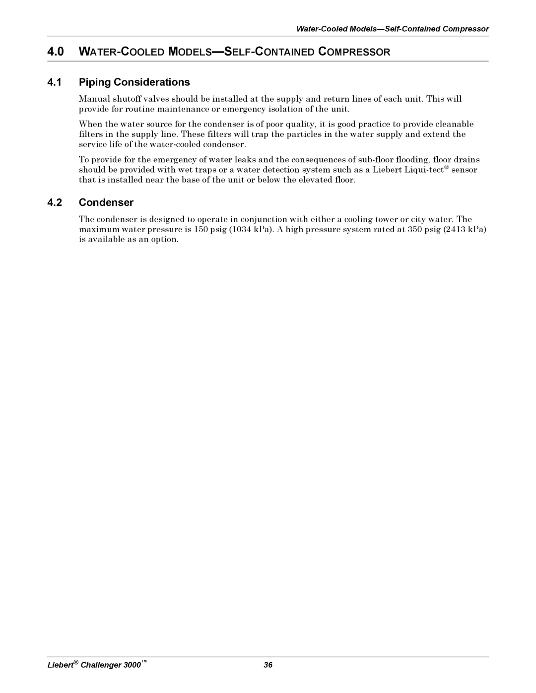 Emerson 3000 installation manual Piping Considerations, Condenser 