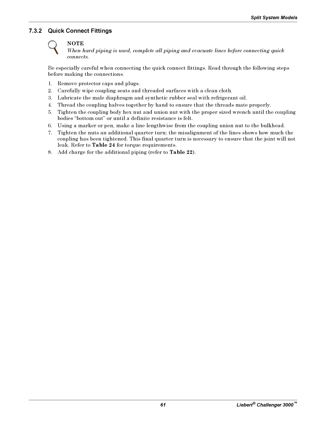 Emerson 3000 installation manual Quick Connect Fittings 