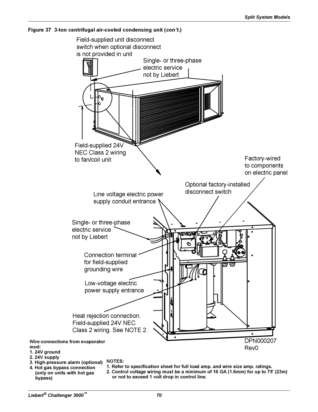 Emerson 3000 installation manual DPN000207, Rev0, Wire connections from evaporator, Mod 