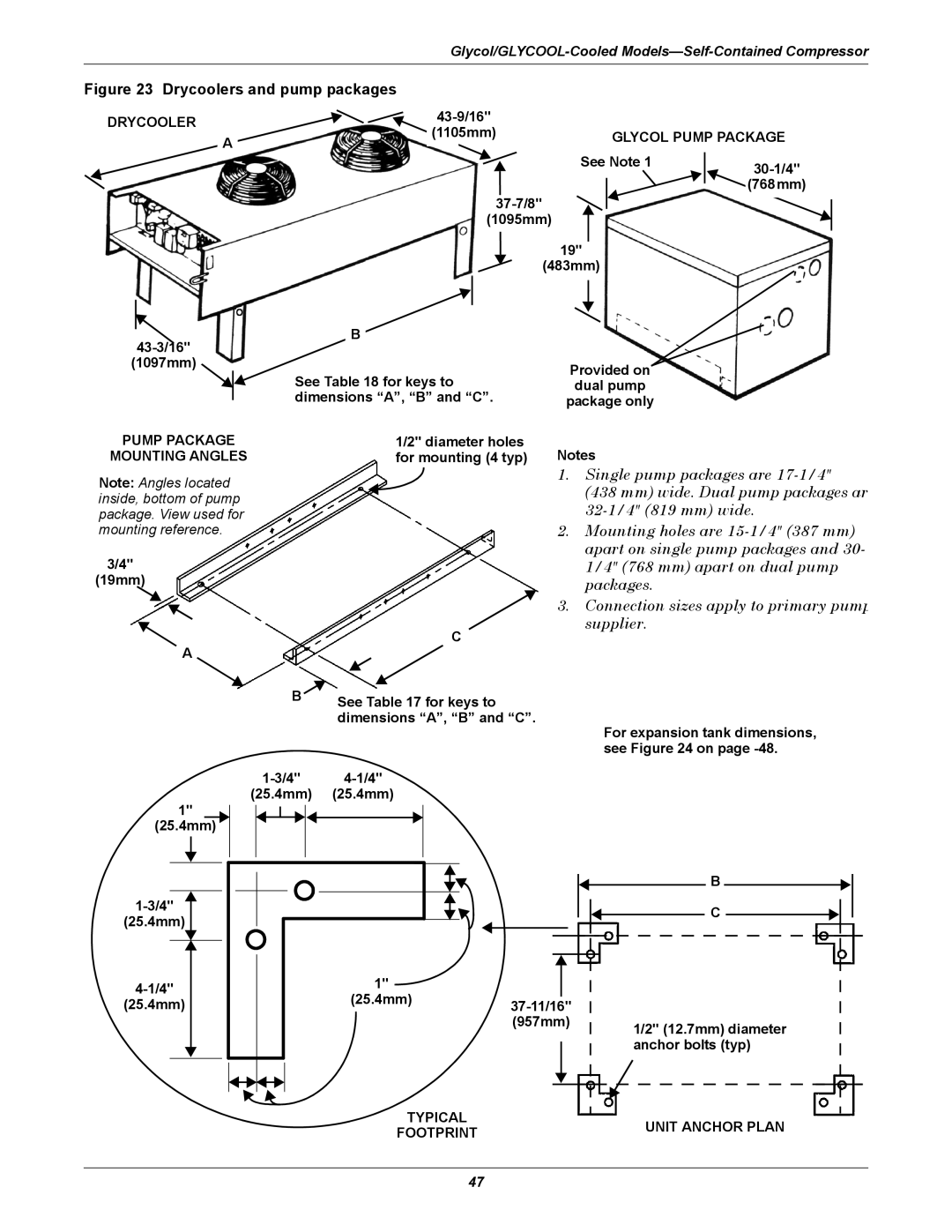 Emerson 3000 43-3/16 43-9/16 110 5mm, See Note 30-1/4, 483mm 1097mm, For expansion tank dimensions, see on, 37-11/16 