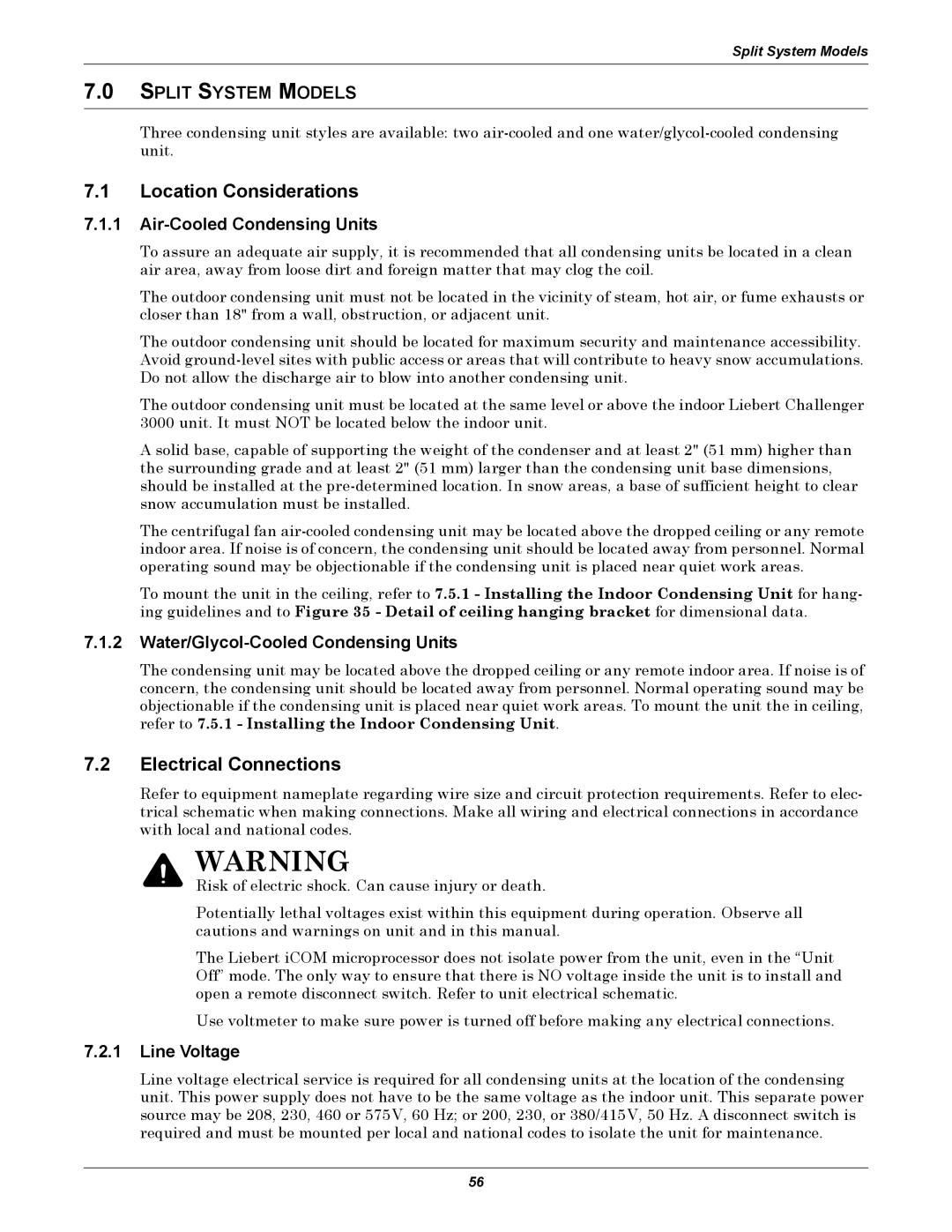 Emerson 3000 installation manual Air-Cooled Condensing Units, Water/Glycol-Cooled Condensing Units 