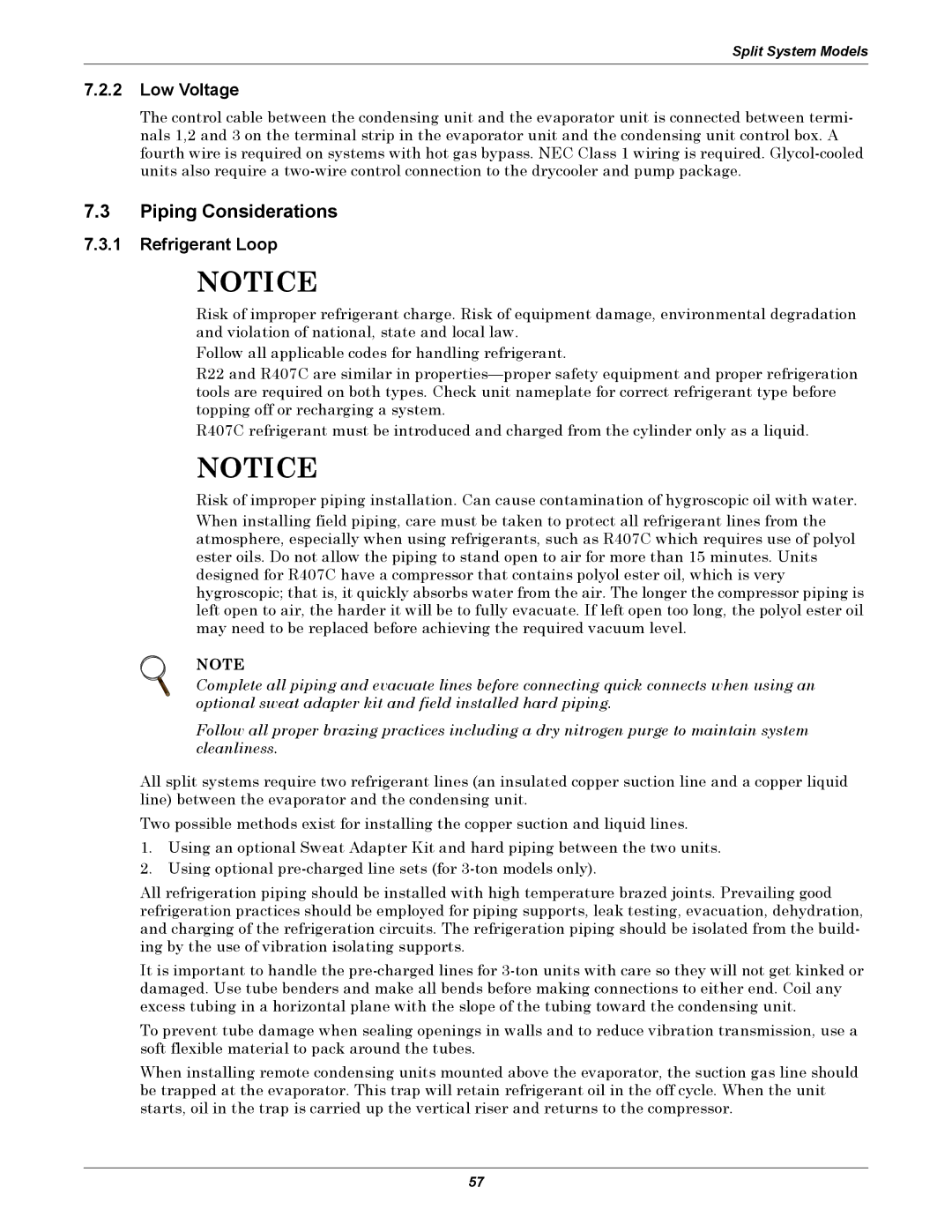 Emerson 3000 installation manual Low Voltage, Refrigerant Loop 