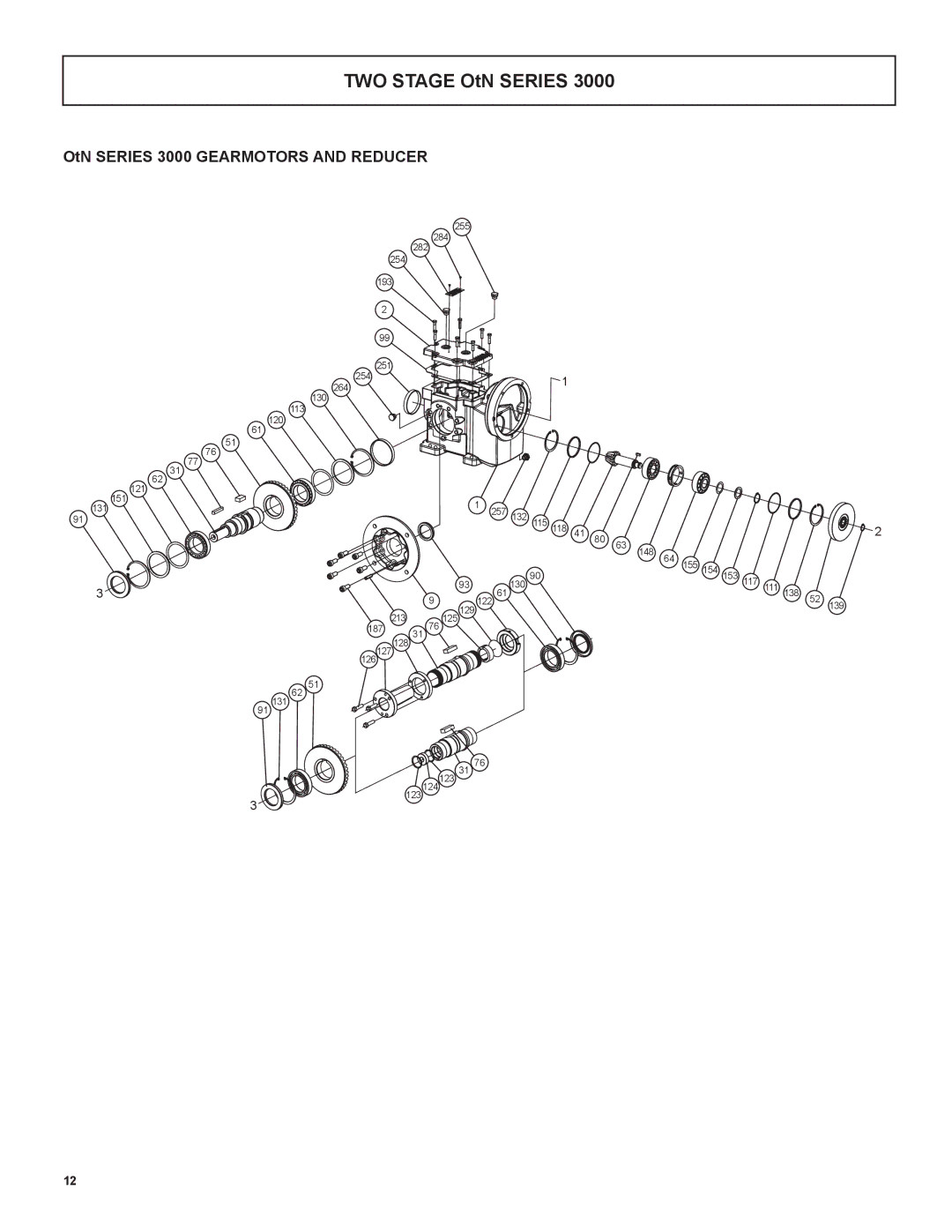 Emerson installation instructions TWO Stage OtN Series, OtN Series 3000 Gearmotors and Reducer 