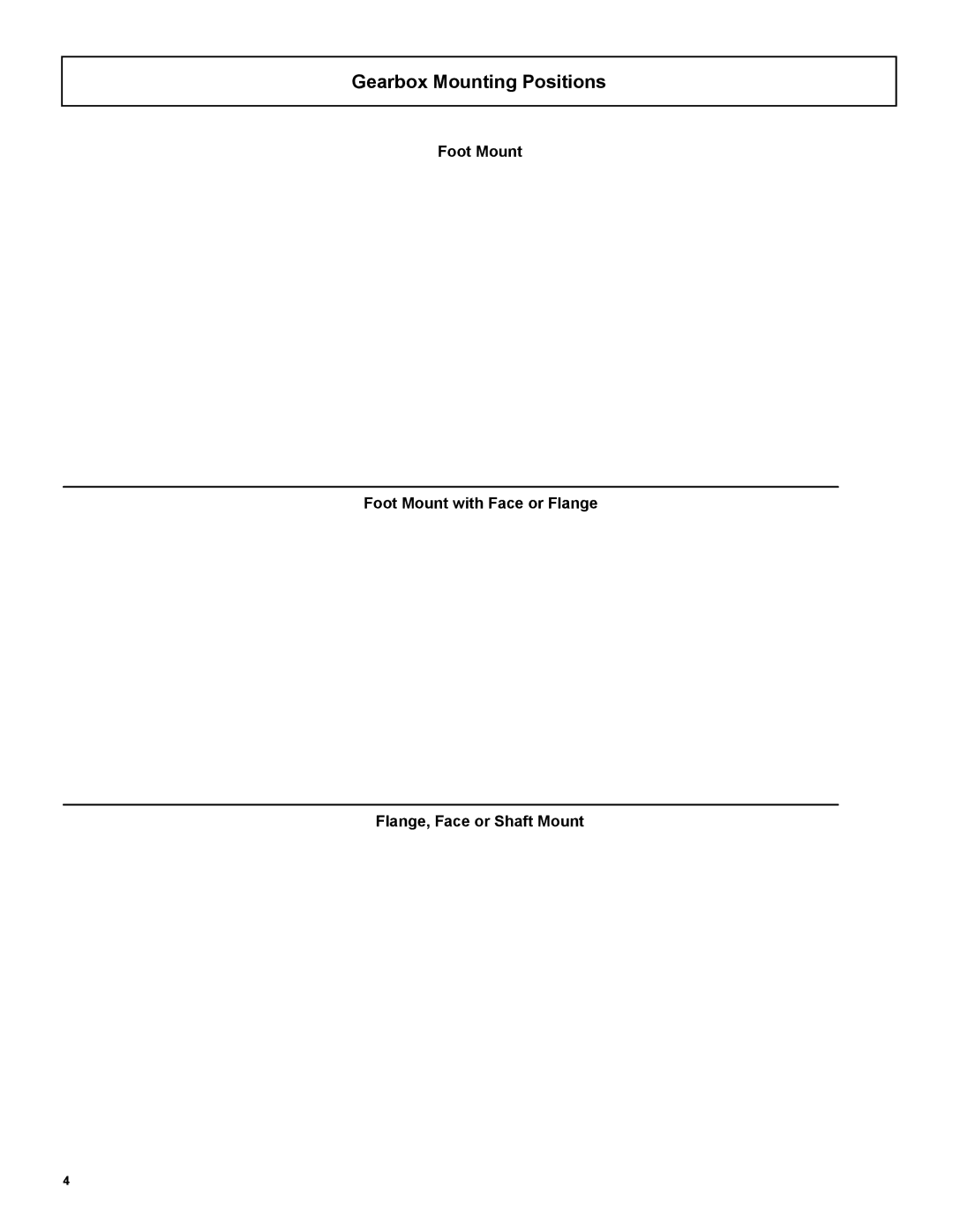 Emerson 3000 installation instructions Gearbox Mounting Positions 