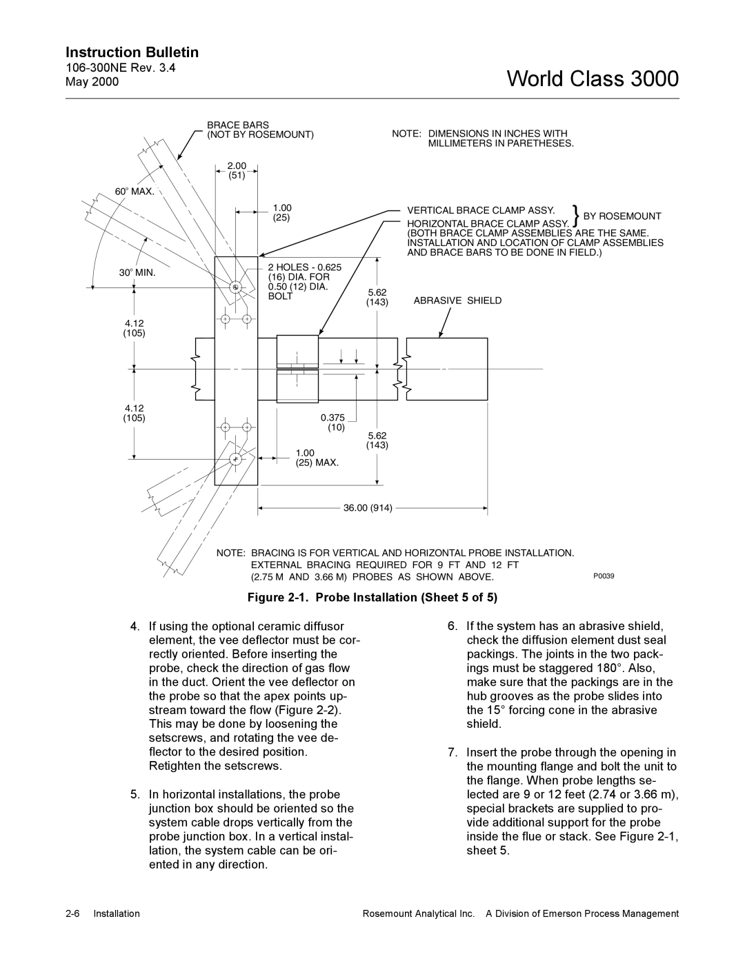 Emerson 3000 manual Probe Installation Sheet 5 