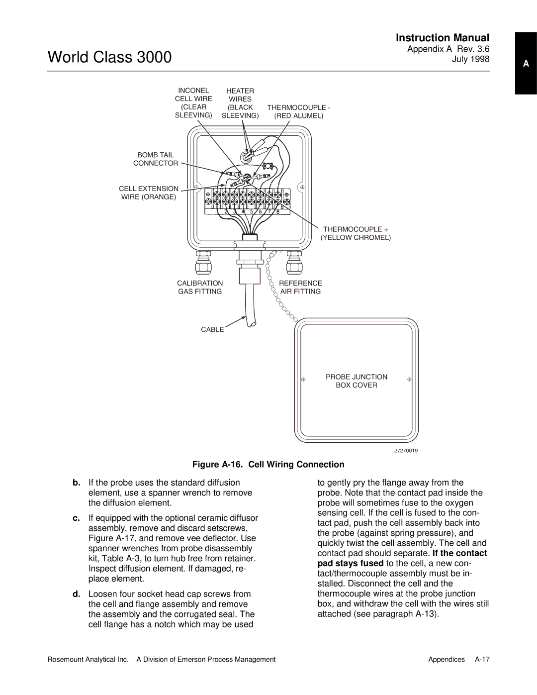 Emerson 3000 manual Figure A-16. Cell Wiring Connection 