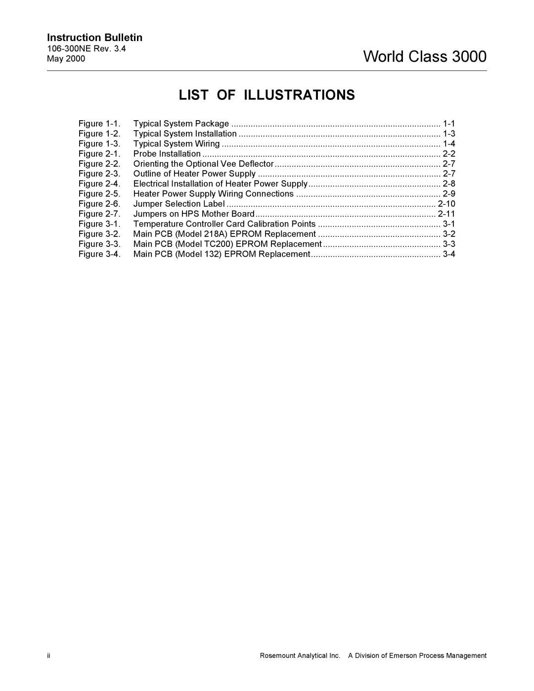 Emerson 3000 manual List of Illustrations, Typical System Package 