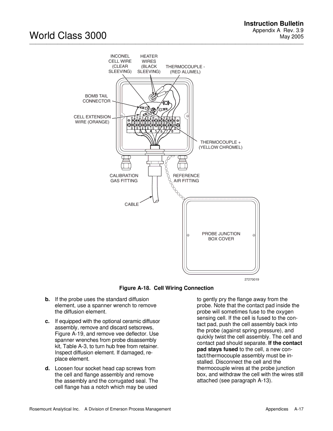 Emerson 3000 instruction manual Figure A-18. Cell Wiring Connection 