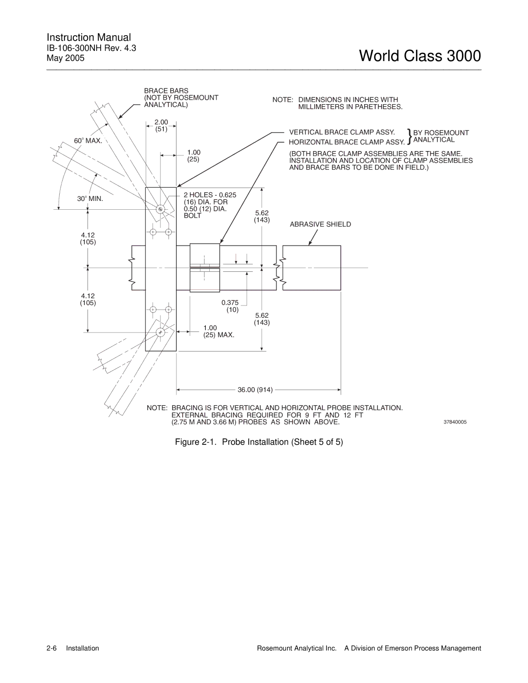 Emerson 3000 instruction manual Probe Installation Sheet 5 