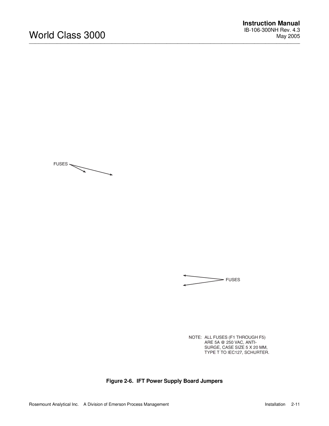 Emerson 3000 instruction manual IFT Power Supply Board Jumpers 