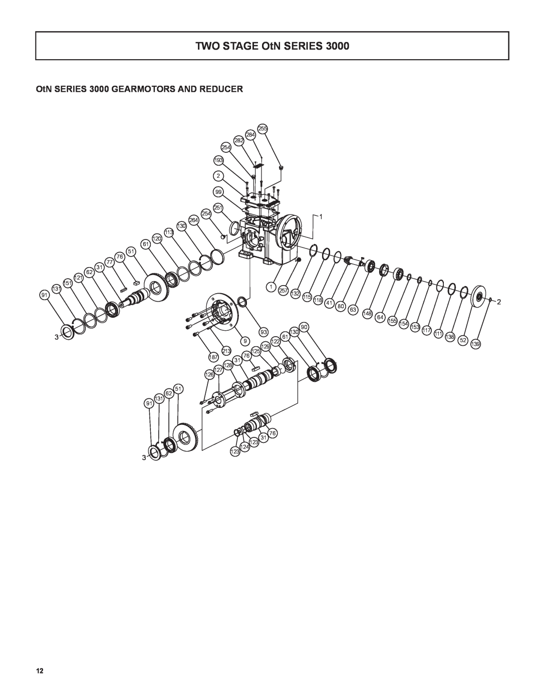 Emerson installation instructions TWO STAGE OtN SERIES, OtN SERIES 3000 GEARMOTORS AND REDUCER 