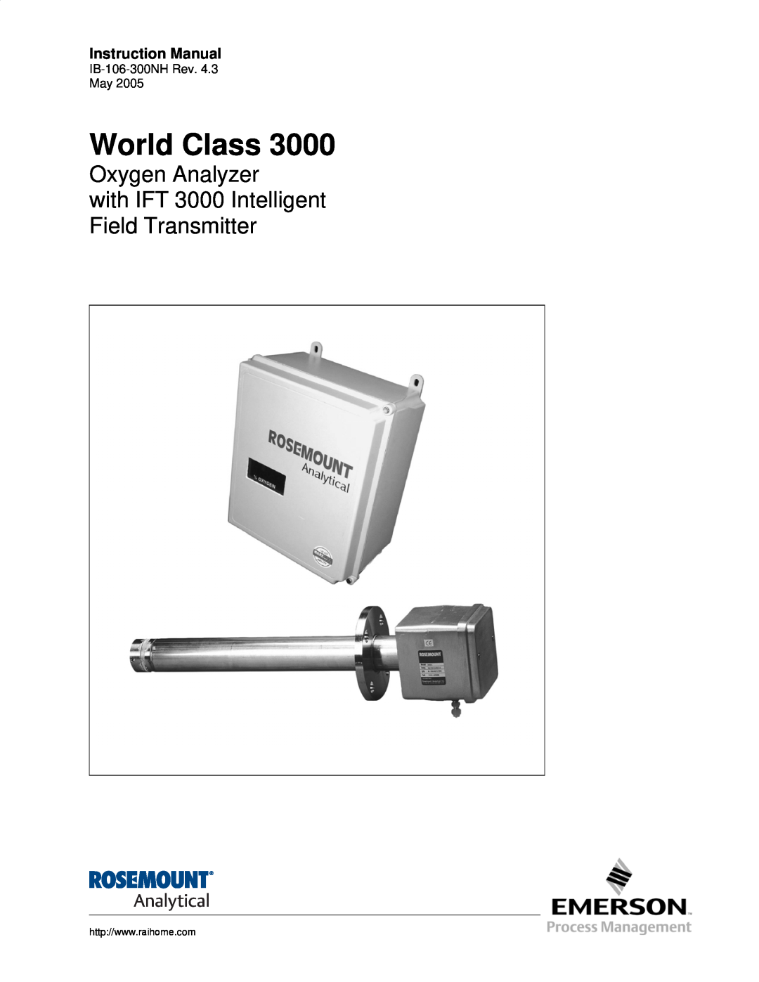 Emerson 3000 manual World Class, Instruction Bulletin 