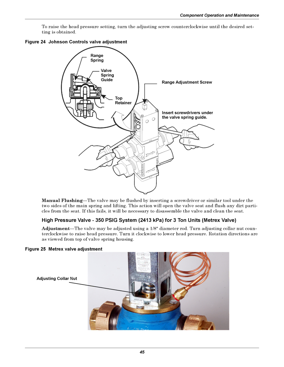 Emerson 3000/ITR manual Valve spring guide, Adjusting Collar Nut 