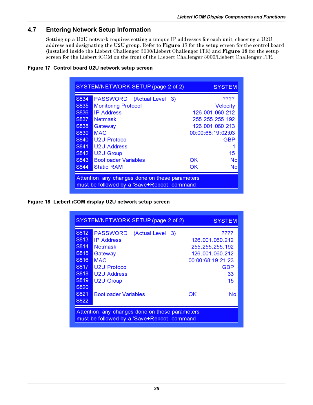 Emerson 3000/ITR manual 4.7Entering Network Setup Information 