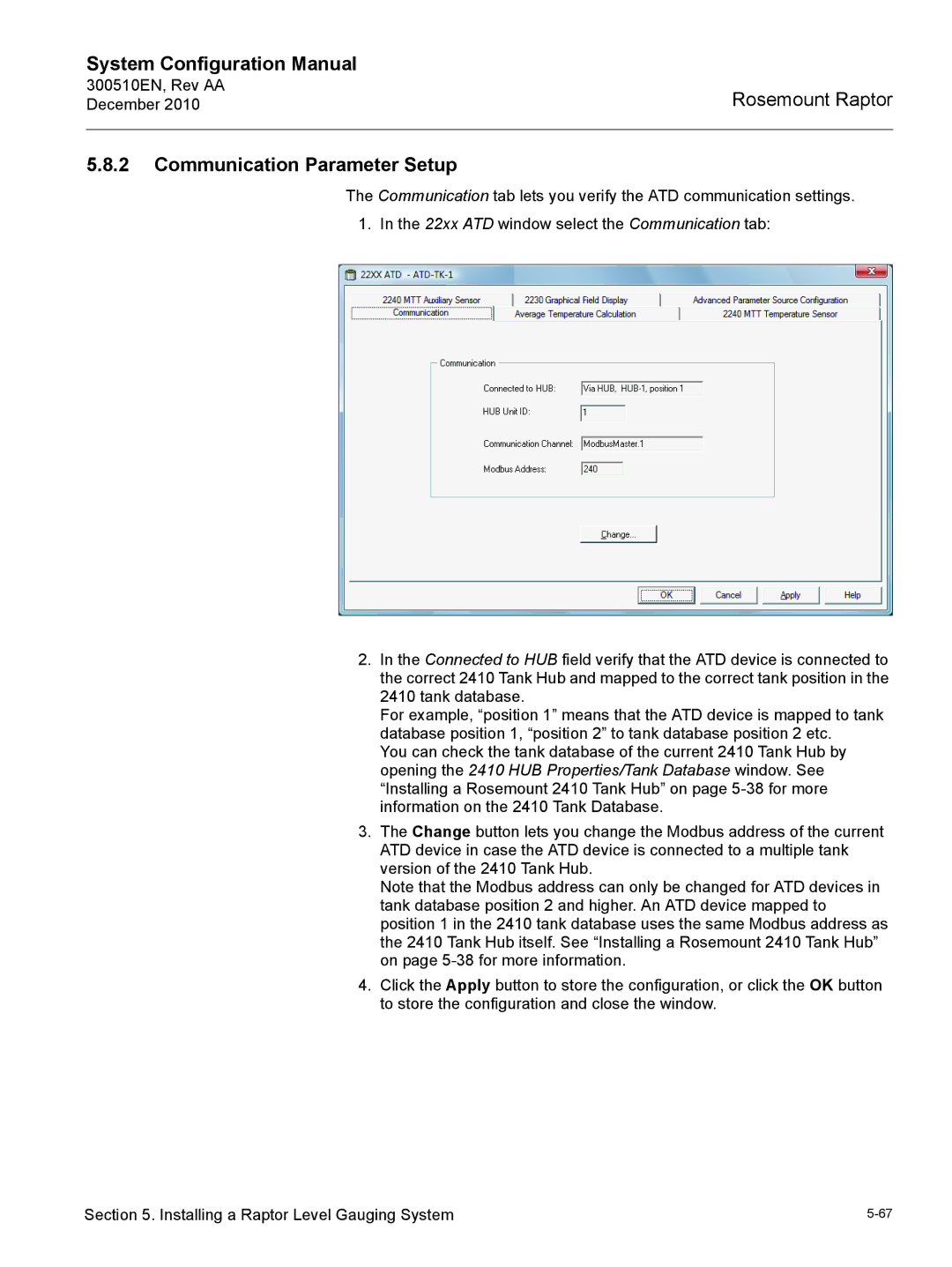 Emerson 300510EN configurationmanual Communication Parameter Setup 