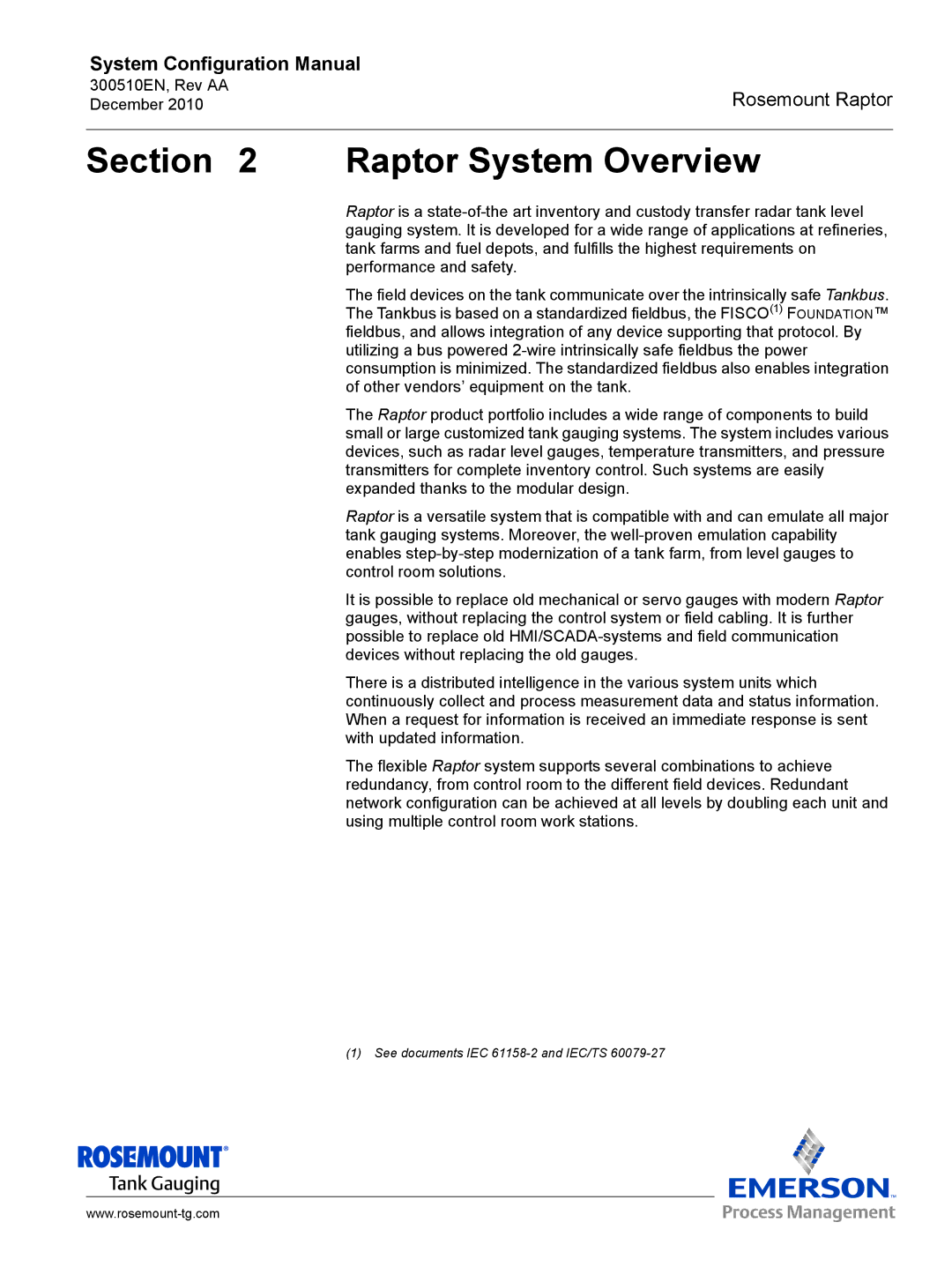 Emerson 300510EN configurationmanual Raptor System Overview 