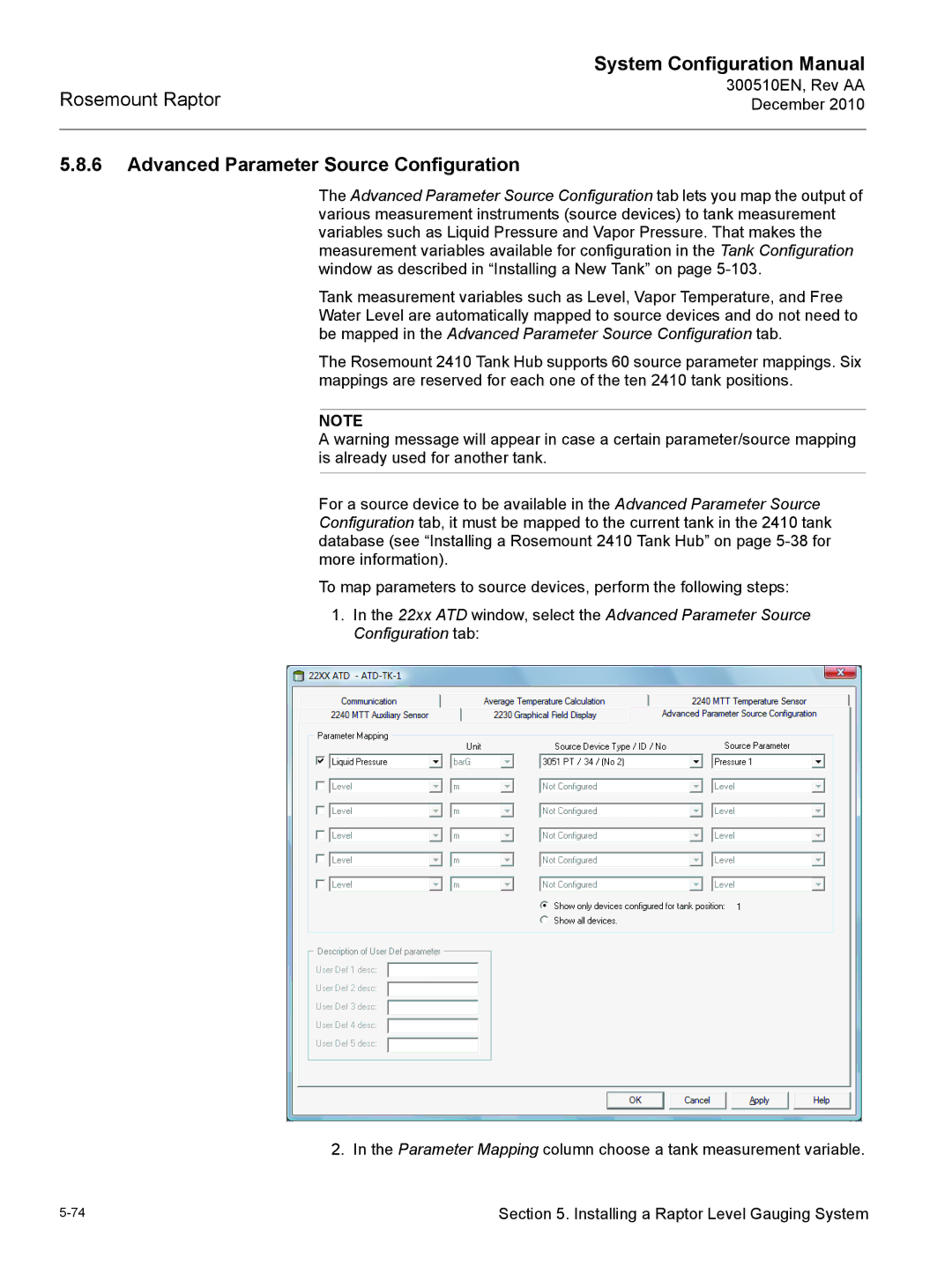 Emerson 300510EN configurationmanual Advanced Parameter Source Configuration 