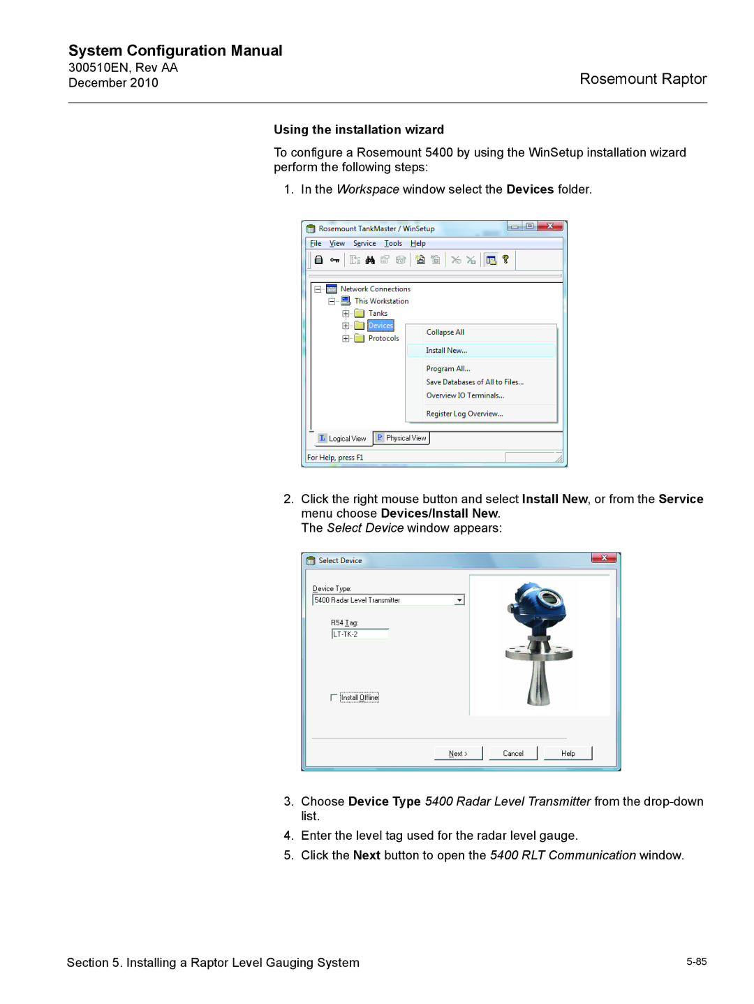 Emerson 300510EN configurationmanual Using the installation wizard 