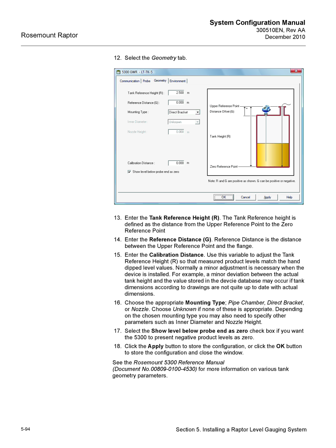 Emerson 300510EN configurationmanual See the Rosemount 5300 Reference Manual 