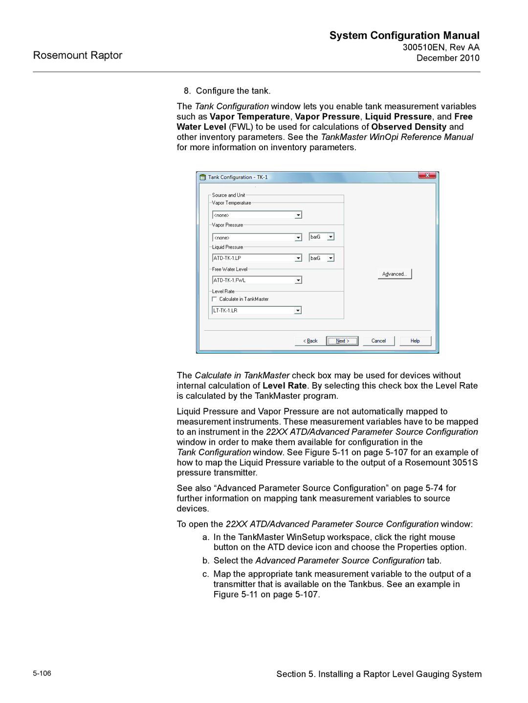 Emerson 300510EN configurationmanual Select the Advanced Parameter Source Configuration tab 