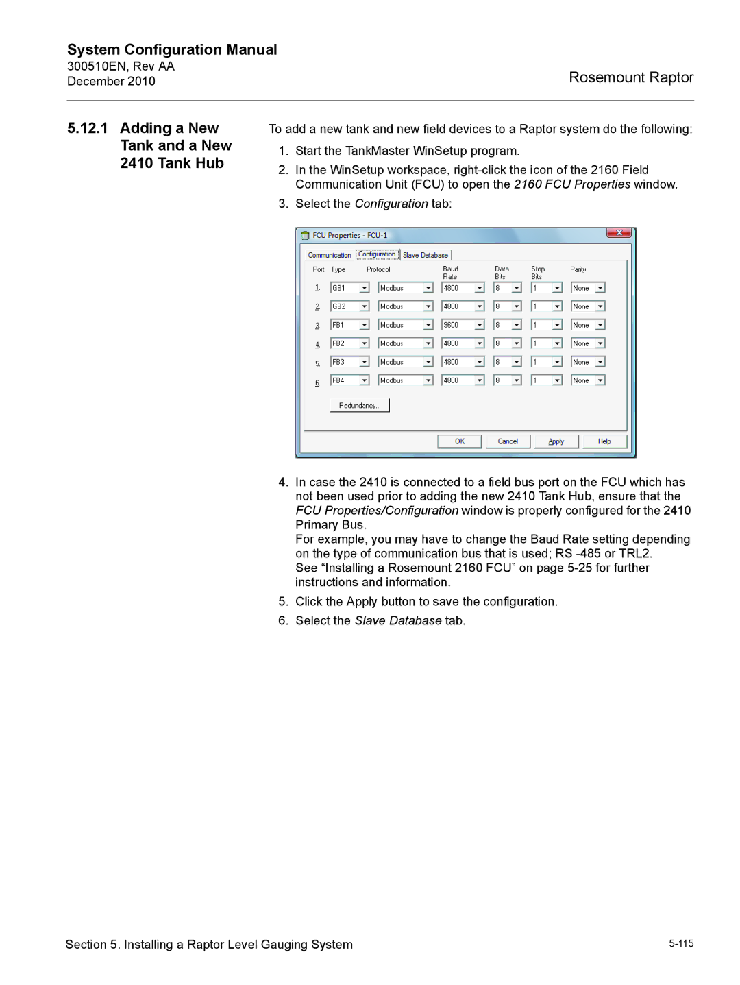 Emerson 300510EN configurationmanual Adding a New Tank and a New 2410 Tank Hub 