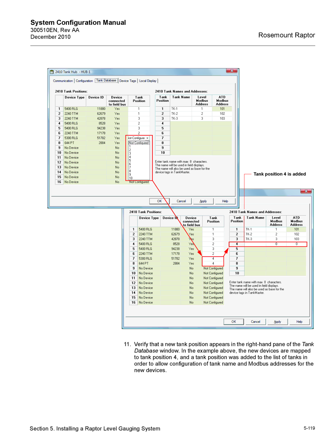 Emerson 300510EN configurationmanual Tank position 4 is added 