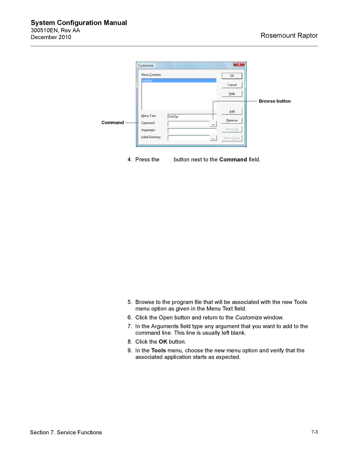 Emerson 300510EN configurationmanual Browse button Command 