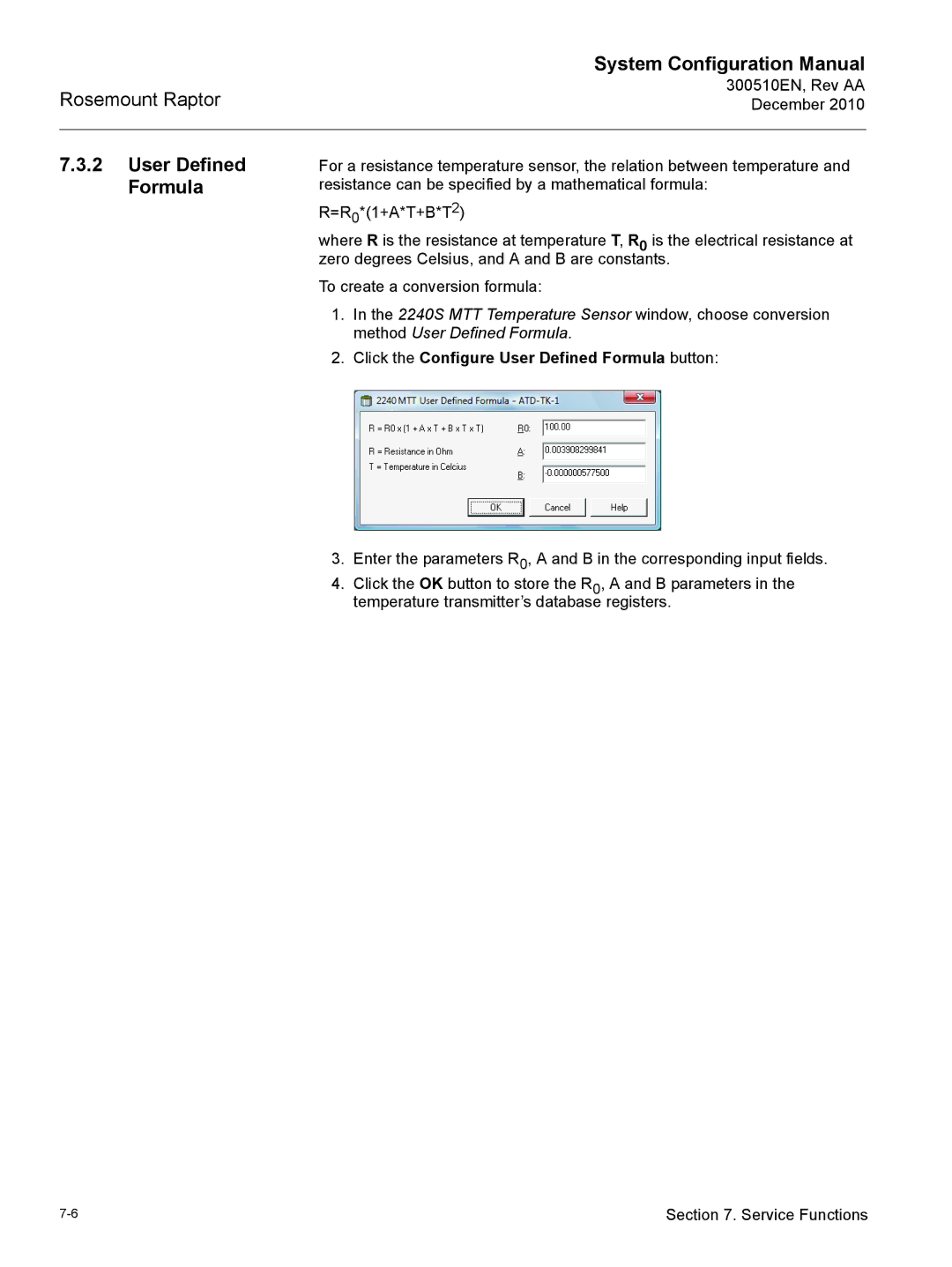 Emerson 300510EN configurationmanual Click the Configure User Defined Formula button 