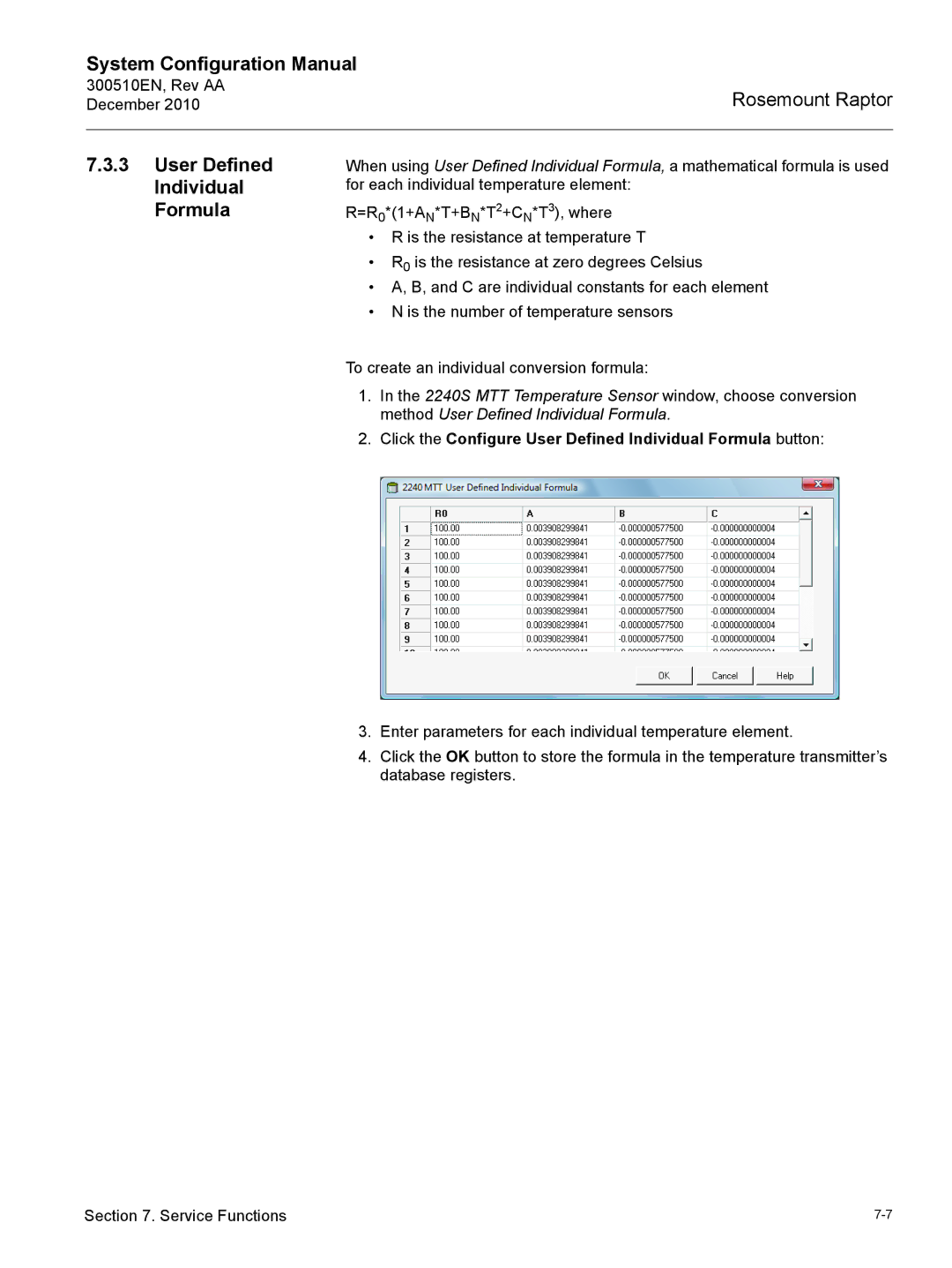 Emerson 300510EN configurationmanual Click the Configure User Defined Individual Formula button 