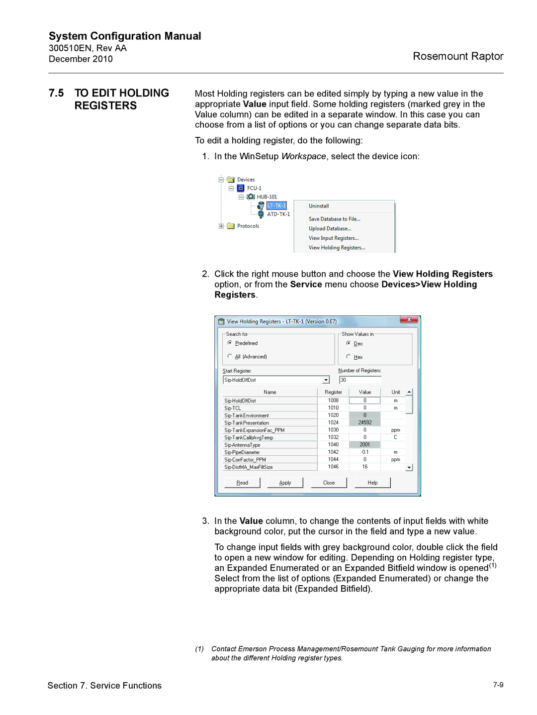 Emerson 300510EN configurationmanual To Edit Holding Registers 