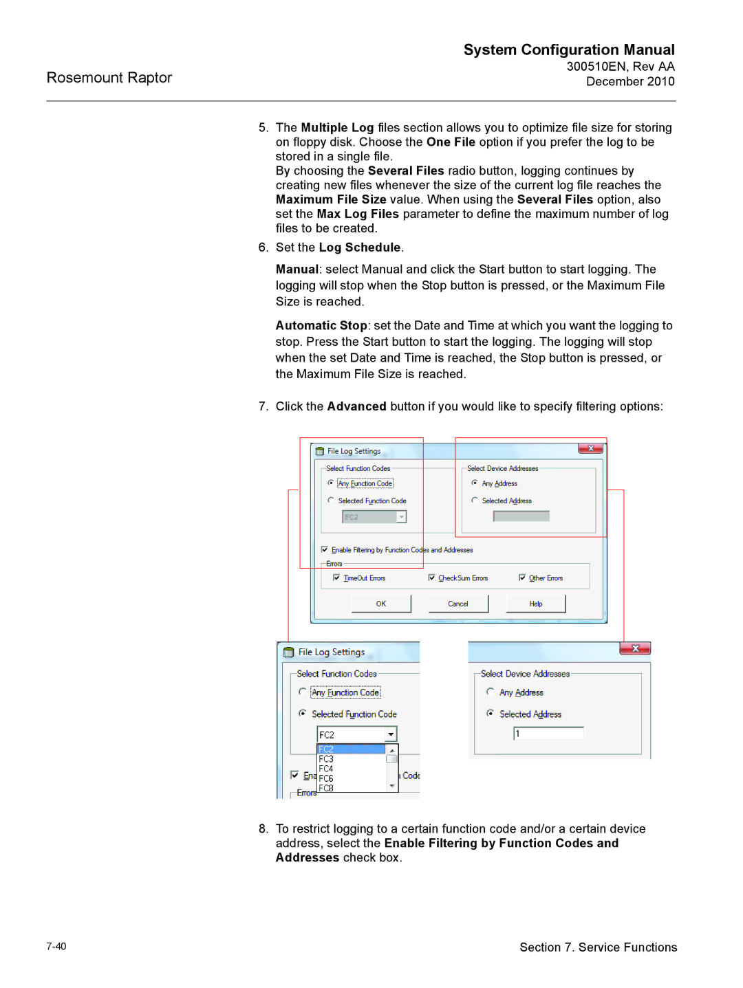 Emerson 300510EN configurationmanual Set the Log Schedule 