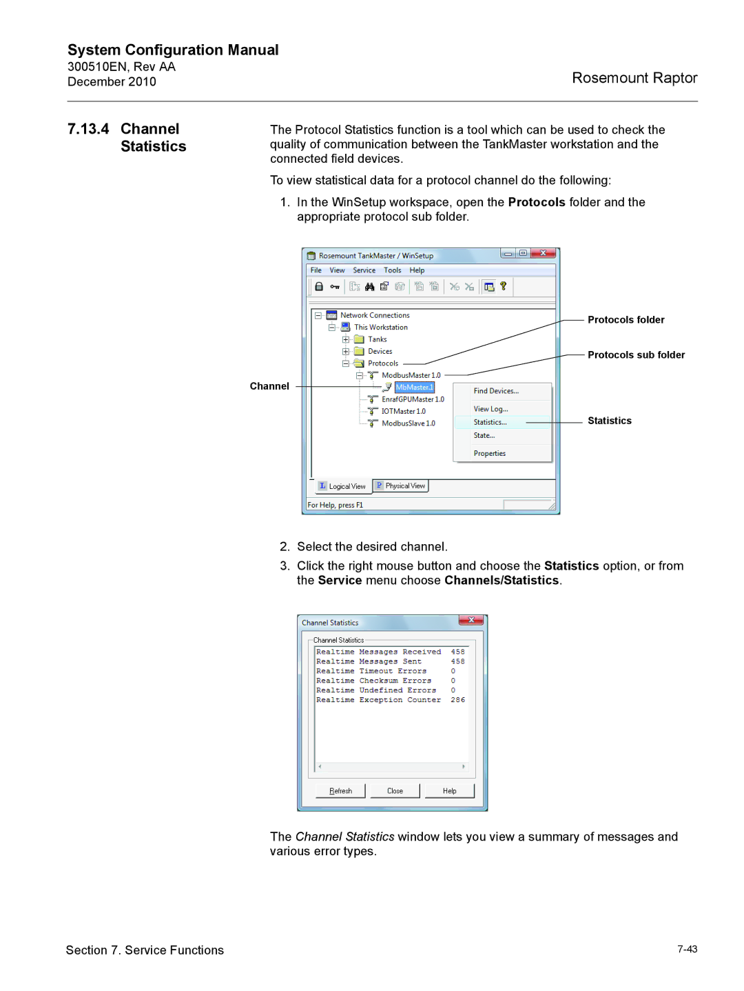 Emerson 300510EN configurationmanual Channel Statistics 