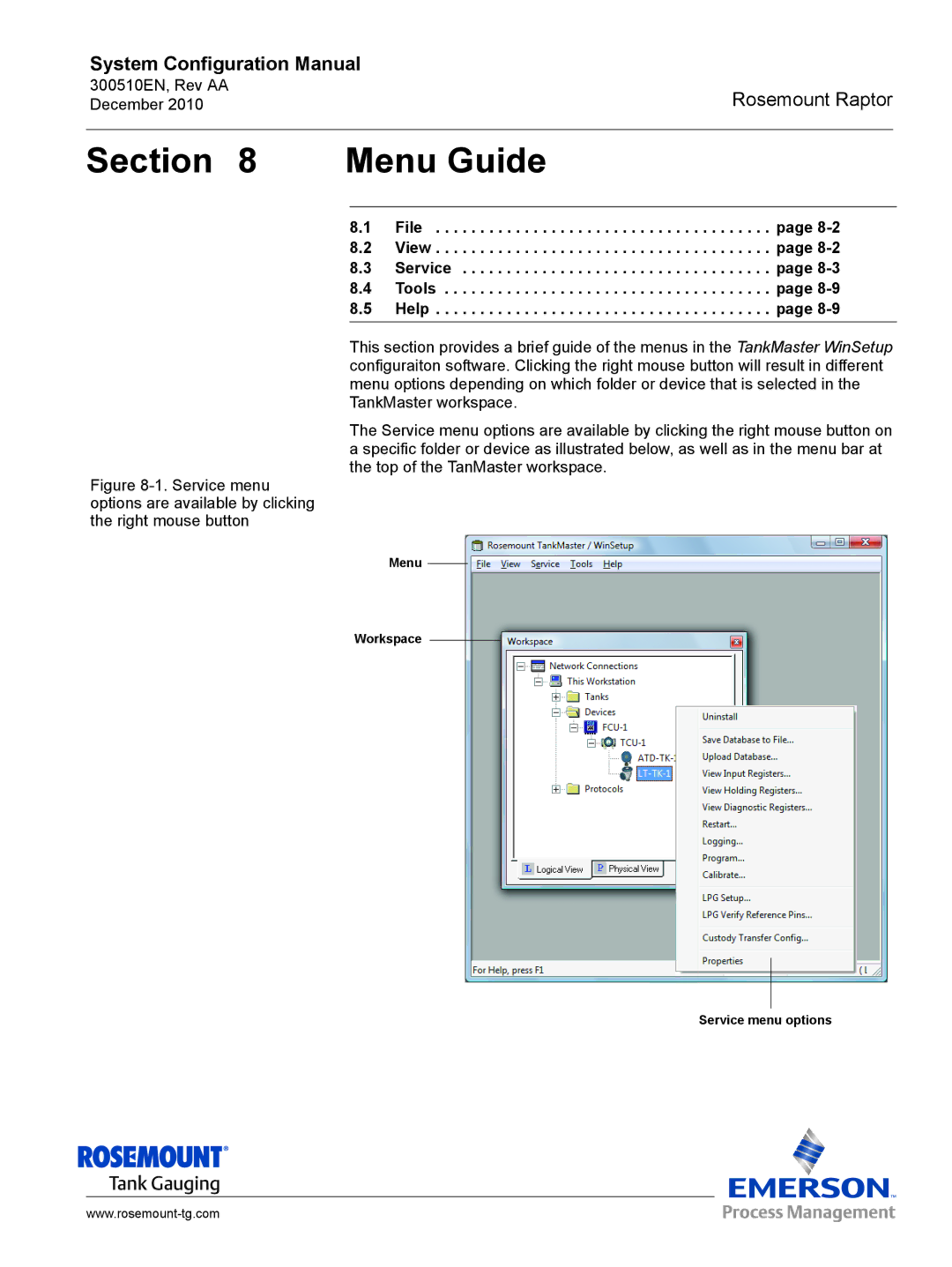 Emerson 300510EN configurationmanual Section Menu Guide 