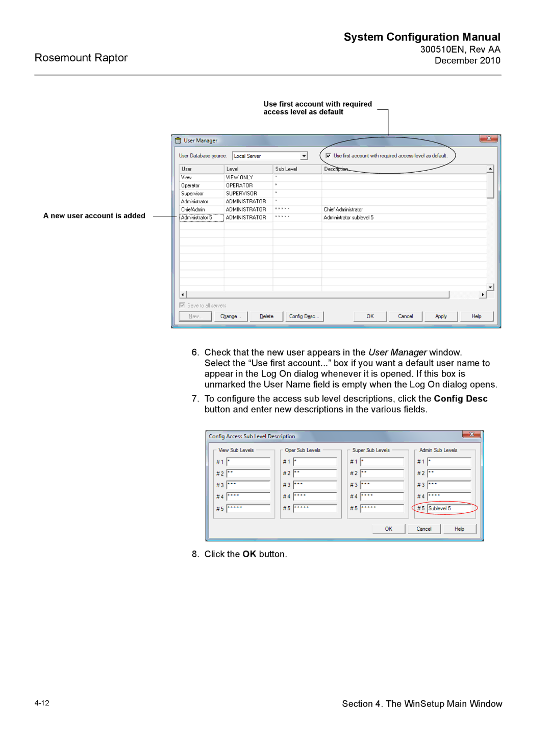 Emerson 300510EN configurationmanual New user account is added 