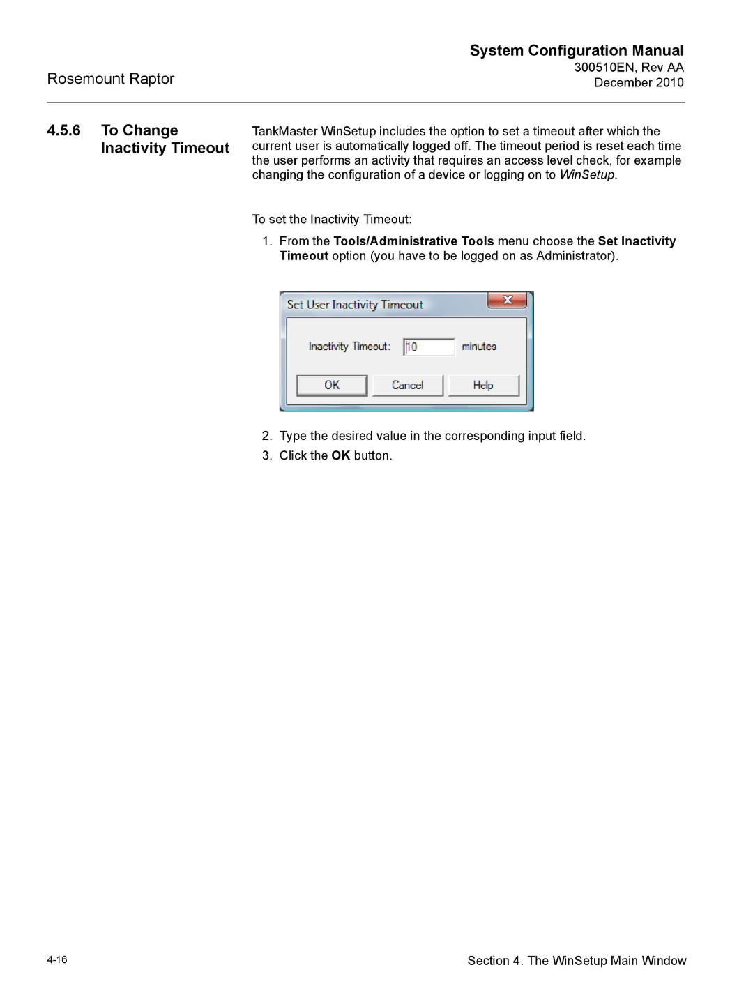 Emerson 300510EN configurationmanual To Change Inactivity Timeout 