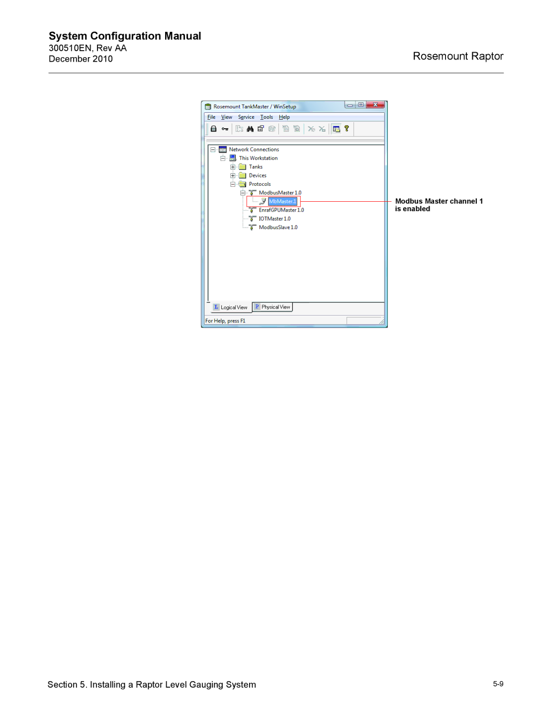 Emerson 300510EN configurationmanual Modbus Master channel 1 is enabled 