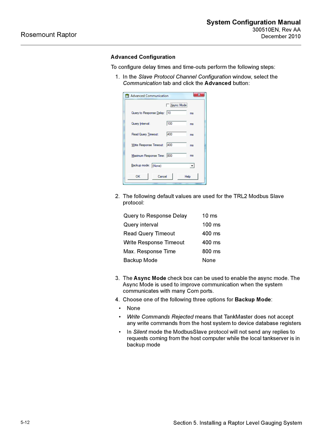 Emerson 300510EN configurationmanual Advanced Configuration 