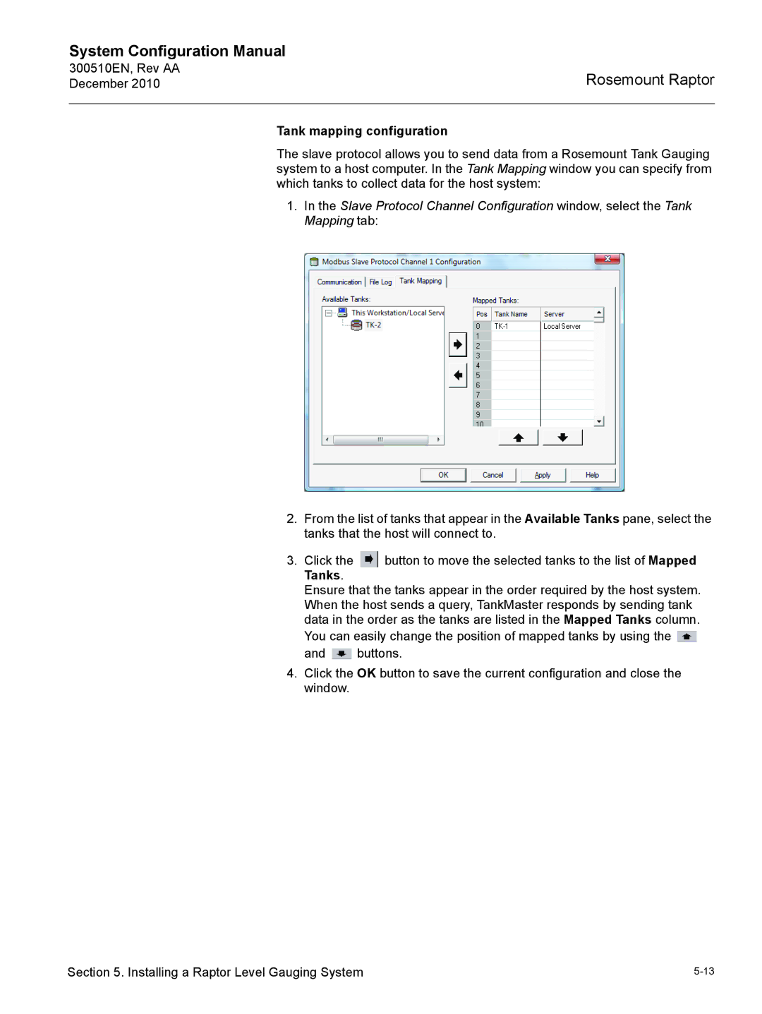 Emerson 300510EN configurationmanual Tank mapping configuration 