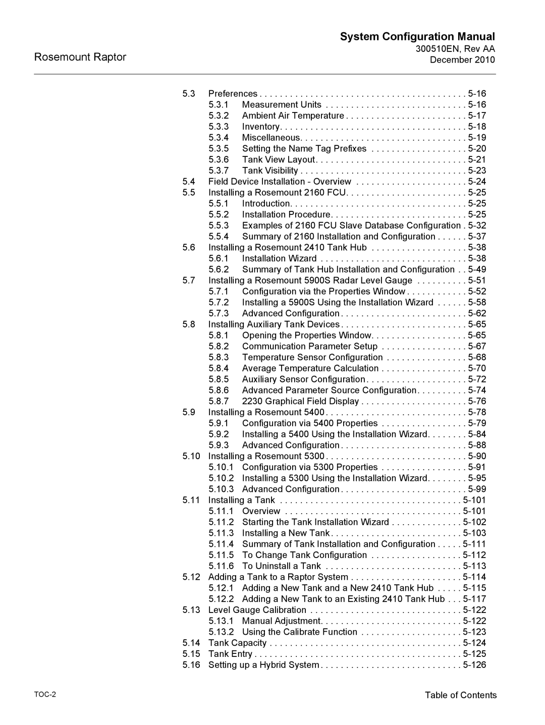 Emerson 300510EN configurationmanual Table of Contents 