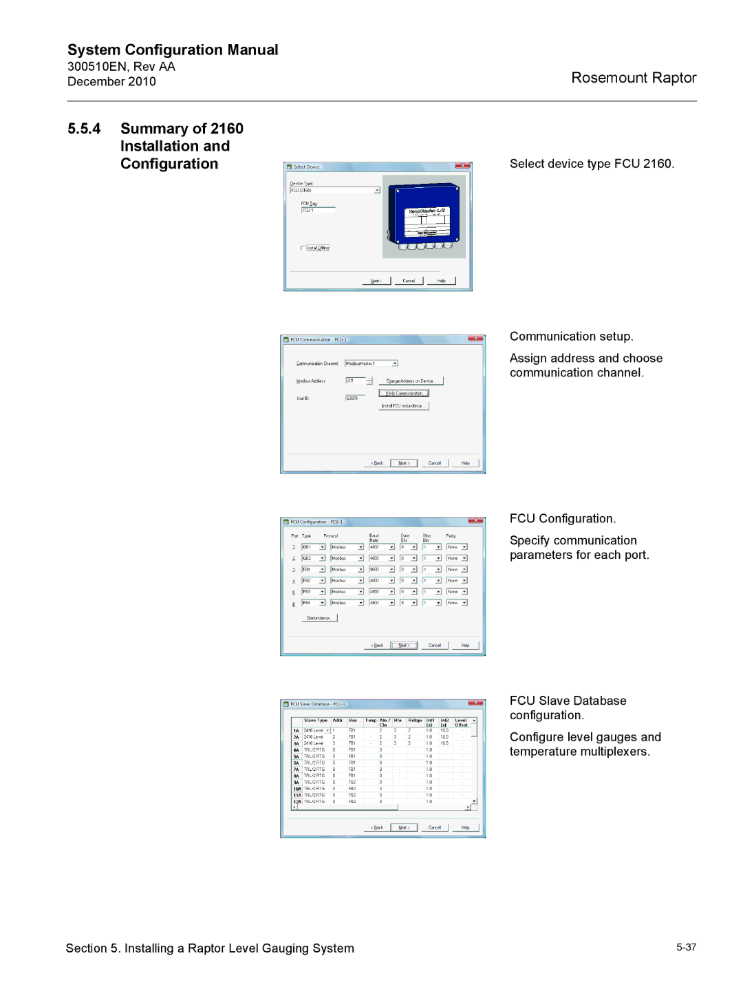 Emerson 300510EN configurationmanual Summary of 2160 Installation and Configuration 