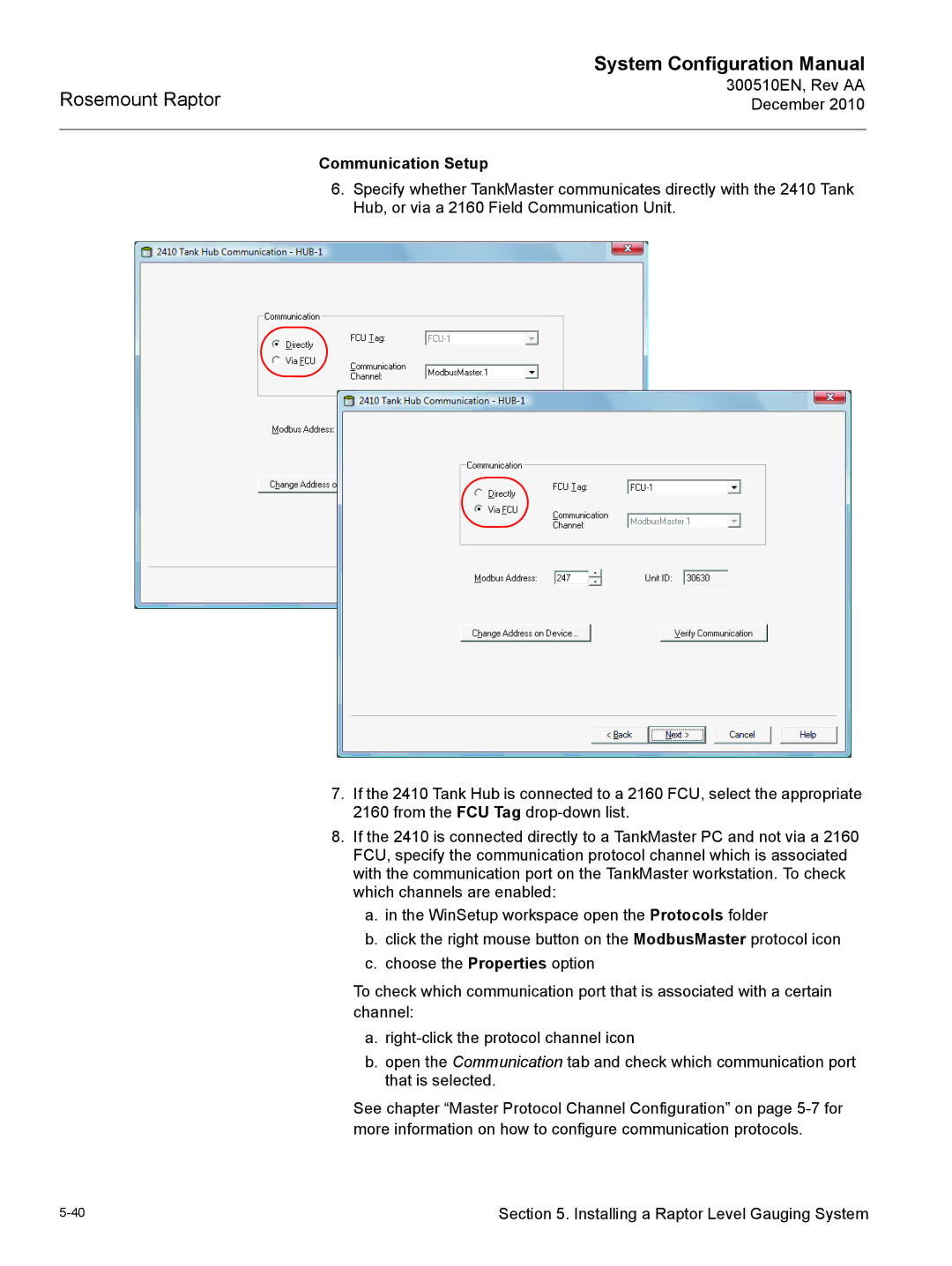 Emerson 300510EN configurationmanual Communication Setup 