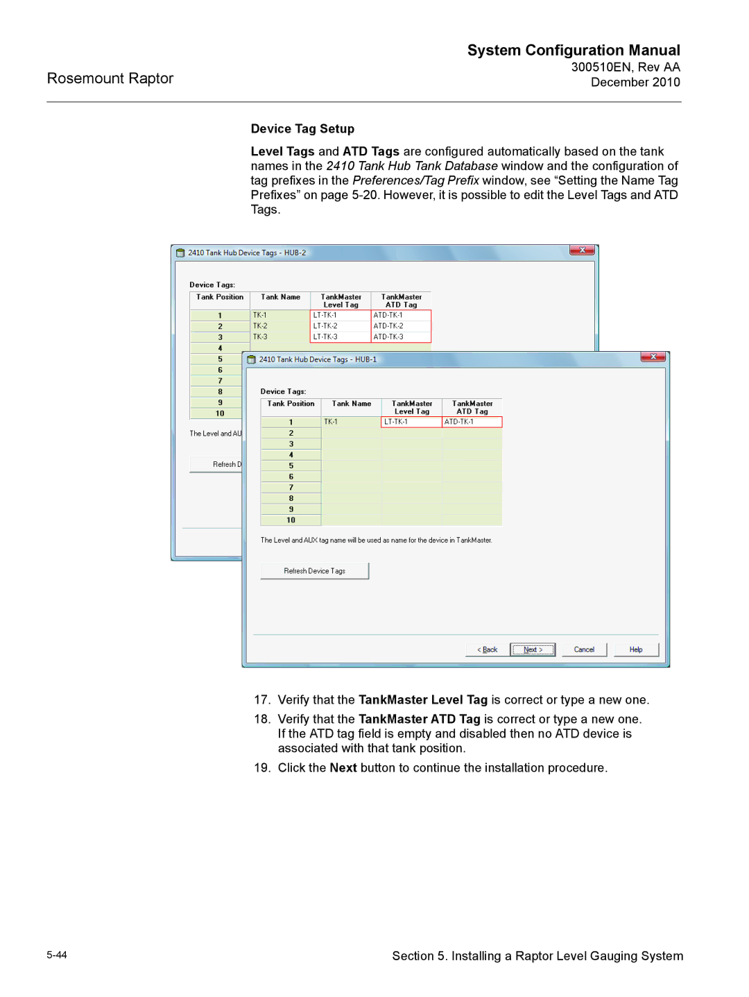 Emerson 300510EN configurationmanual Device Tag Setup 