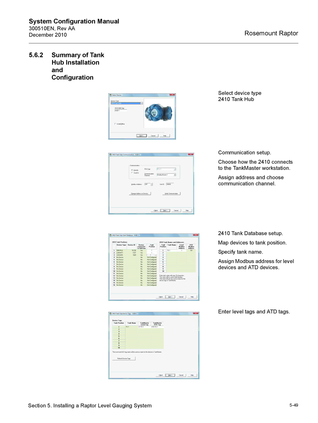 Emerson 300510EN configurationmanual Summary of Tank Hub Installation and Configuration 