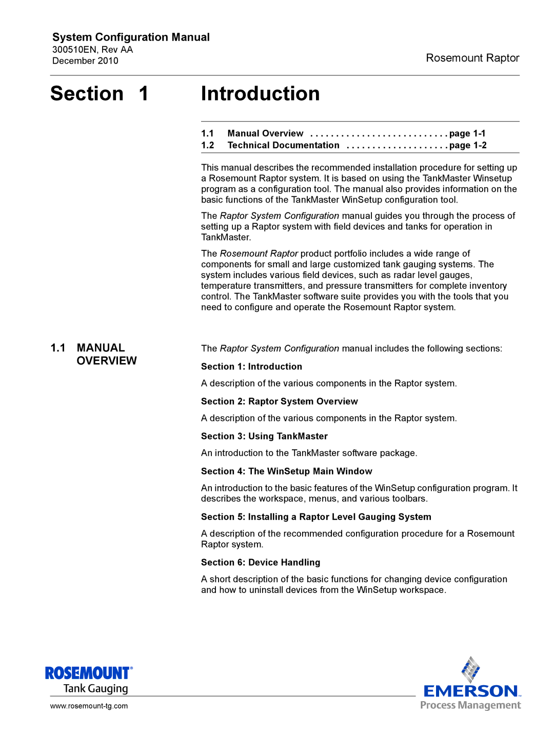 Emerson 300510EN configurationmanual Manual Overview 