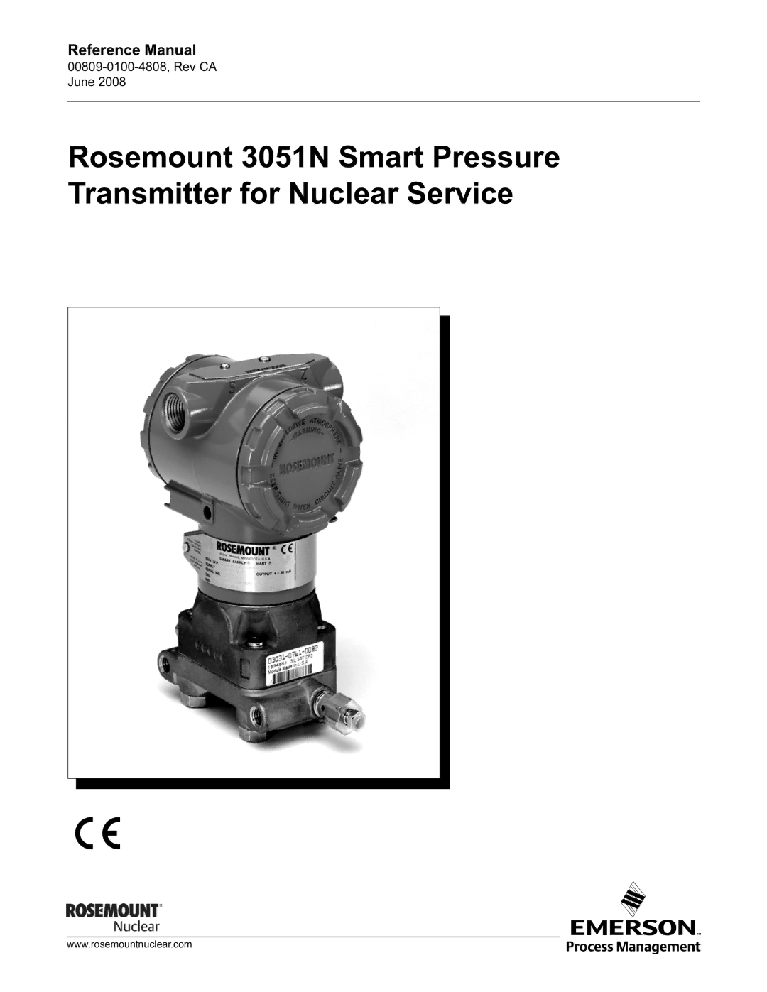 Emerson 3051N manual Reference Manual 