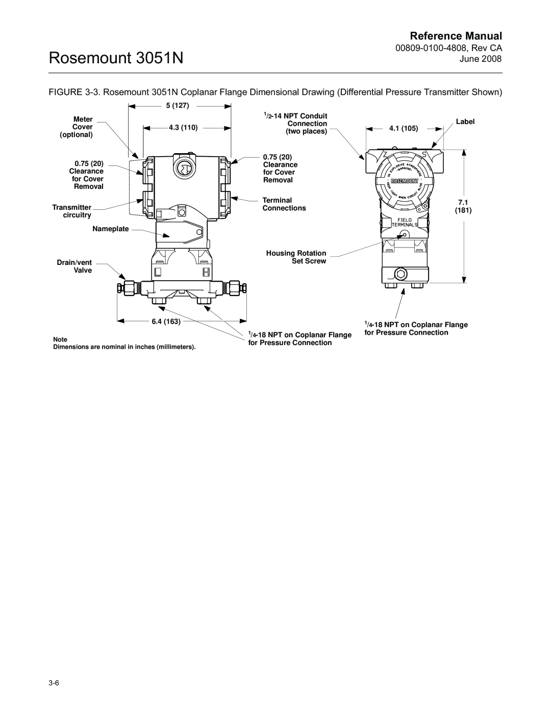 Emerson manual Rosemount 3051N, Reference Manual, 00809-0100-4808,Rev CA June 