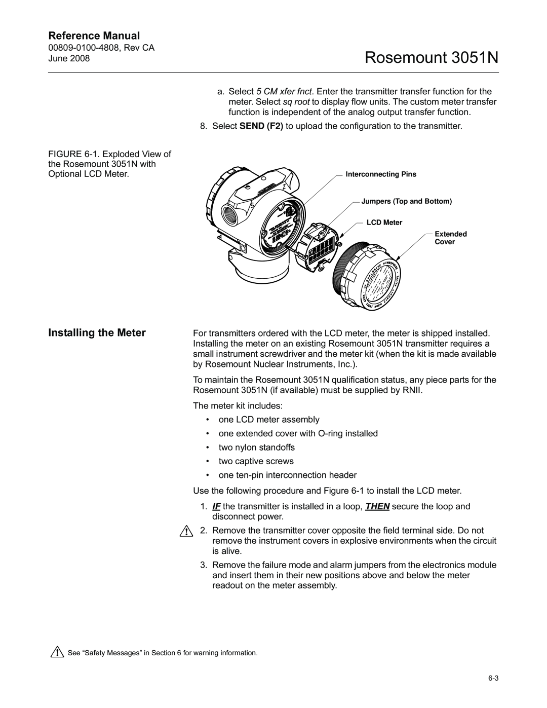 Emerson manual Installing the Meter, Rosemount 3051N, Reference Manual 