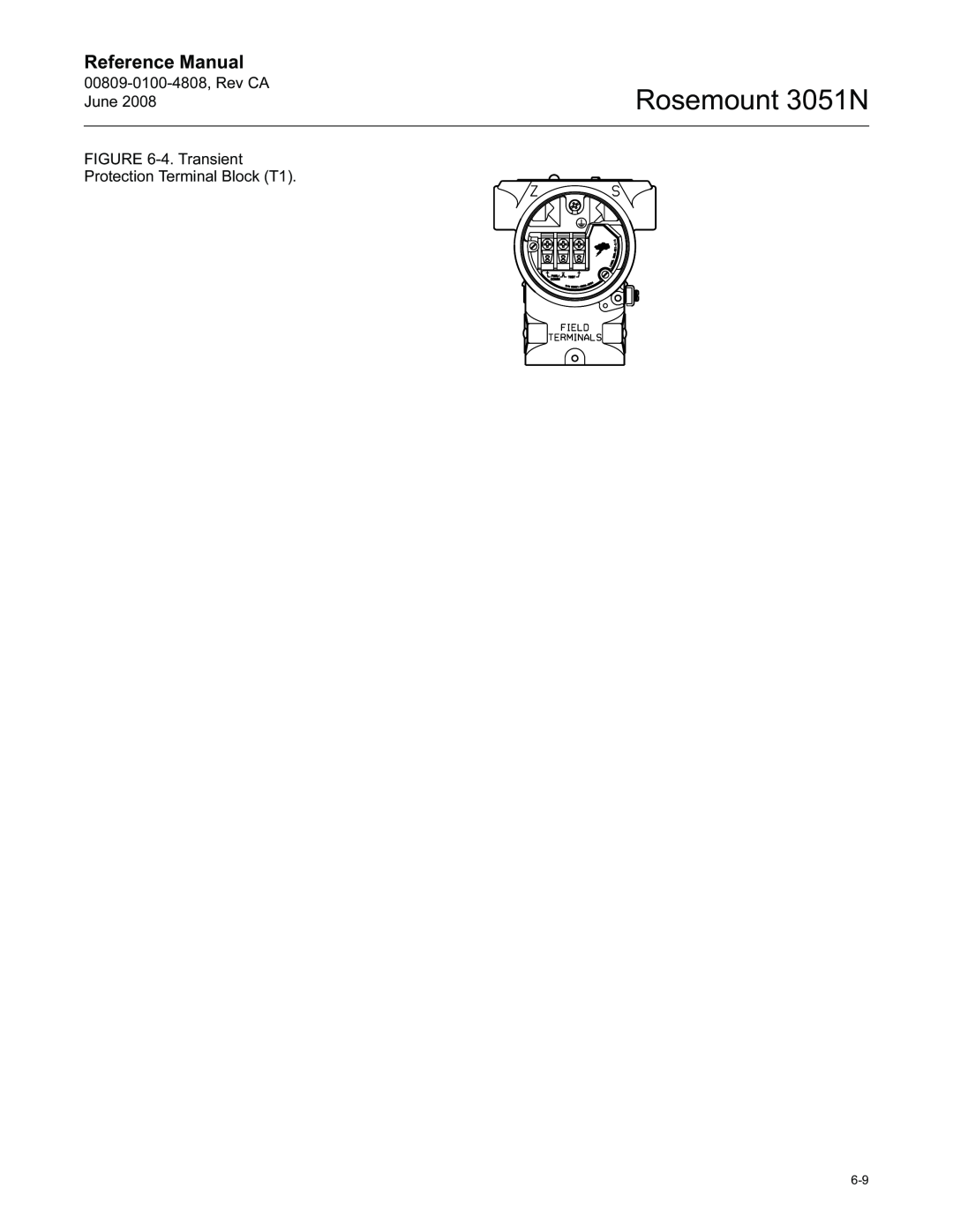 Emerson manual Rosemount 3051N, Reference Manual, 00809-0100-4808,Rev CA June, 4.Transient Protection Terminal Block T1 
