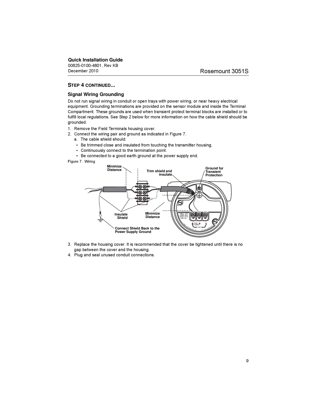 Emerson 3051SF manual Signal Wiring Grounding 